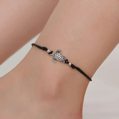 Silver Bracelet Anklets for woman Sea Turtle