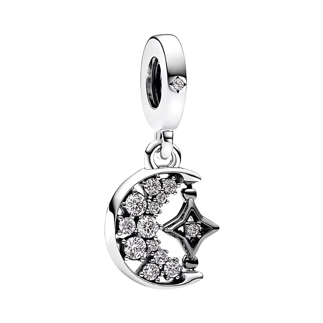 Crescent Moon & Star Dangle Charm