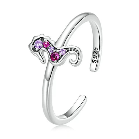 Crystal Seahorse Adjustable Rings