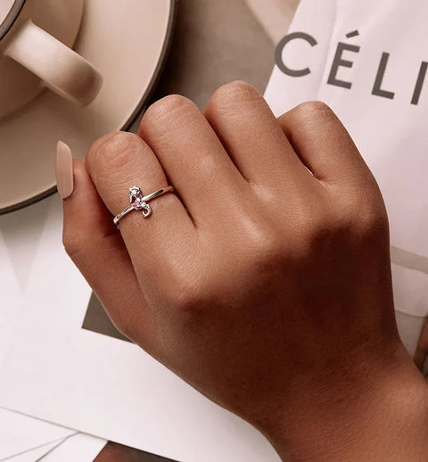 Crystal Seahorse open Ring