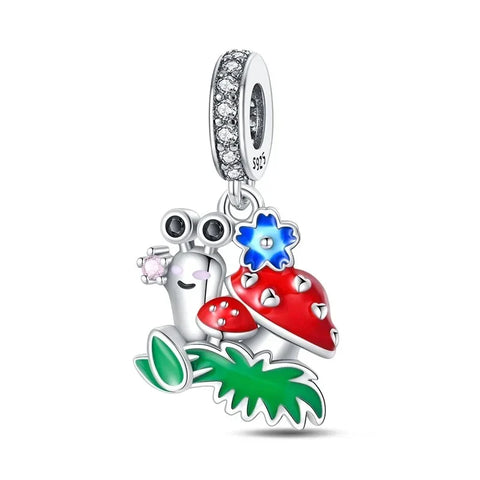 Cute Little Mushroom Charm Flower Red - Pandora Cute Little Mushroom Charm Flower Red Accent