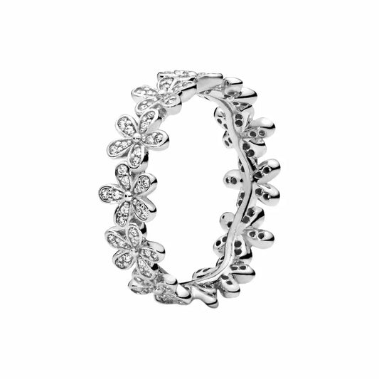 Silver Daisy Flower Ring