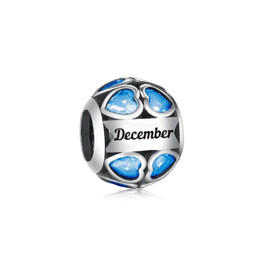 December Birthstone Heart Charm