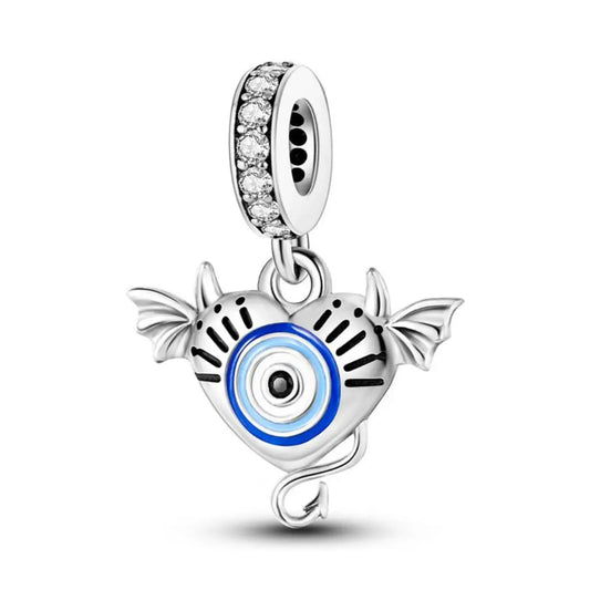 Devilish Heart Evil Eye Dangle Charm