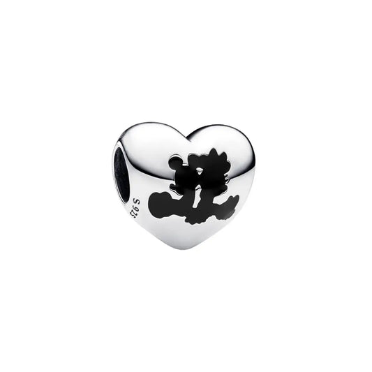 Disney- Mickey And Minnie Mouse Heart Charm