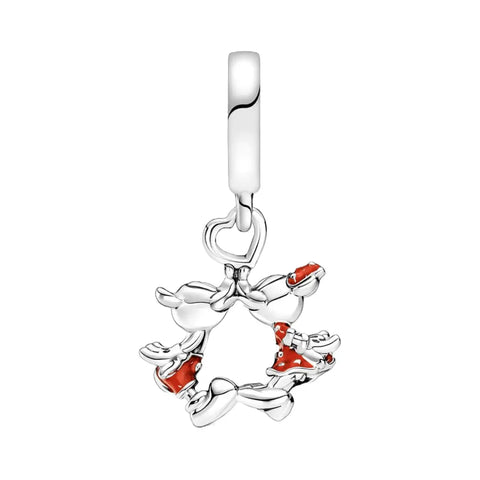 Mickey Mouse & Minnie Mouse Kissing Dangle Charm - Mickey Mouse & Minnie Mouse Kissing Dangle Charm