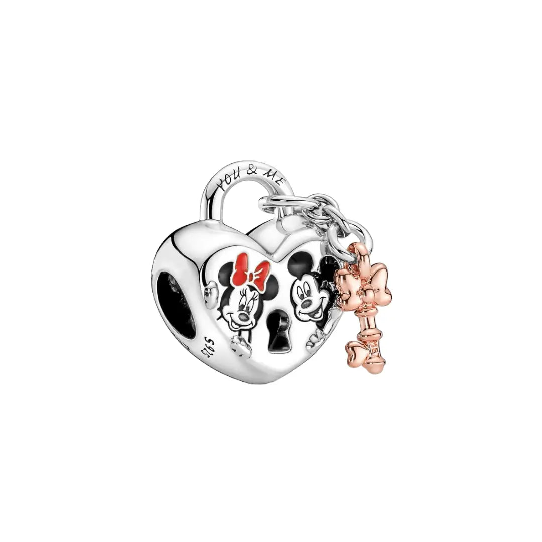 Disney- Mickey Mouse & Minnie Mouse Padlock Charm