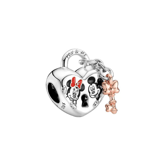 Disney- Mickey Mouse & Minnie Mouse Padlock Charm