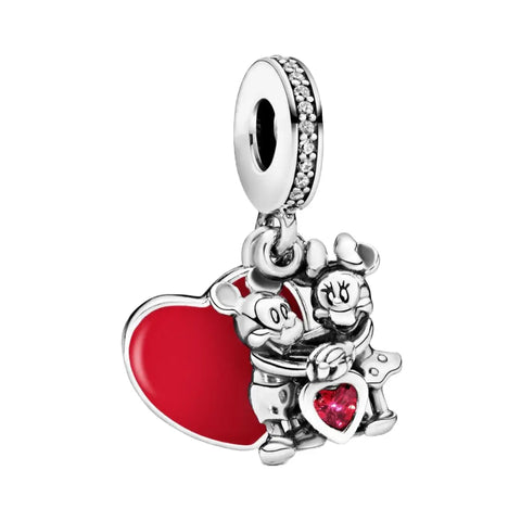 Disney- Mickey Mouse and Minnie Mouse Love Dangle Charm - Disney- Mickey Mouse and Minnie Mouse Love Dangle Charm