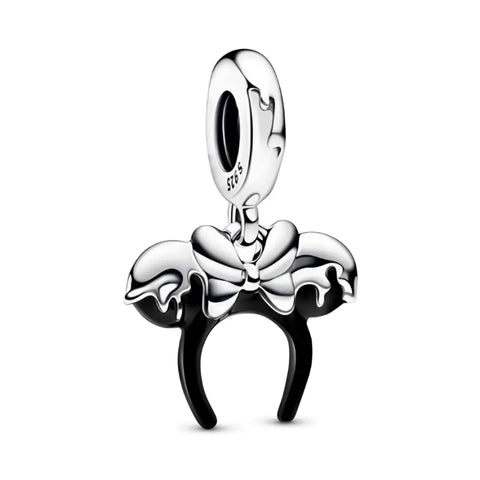 Minnie Mouse Ear Bow Headband Sterling Charm - Minnie Mouse Ear Bow Headband Sterling Charm