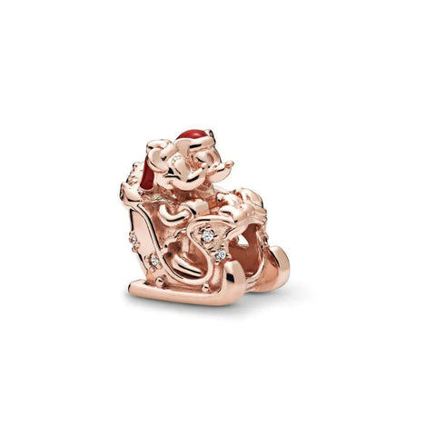 Disney- Minnie and Mickey Christmas Sleigh Charm - Disney- Minnie and Mickey Christmas Sleigh Charm