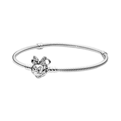 Disney- Pav Minnie Mouse Clasp Snake Chain Bracelet