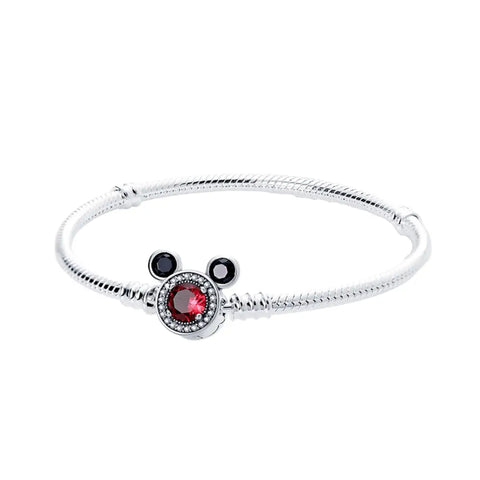 Disney- Red Mickey Mouse Snake Chain Bracelet - Disney- Red Mickey Mouse Snake Chain Bracelet