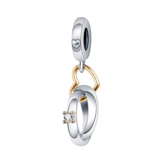 Double Wedding Band Dangle Charm