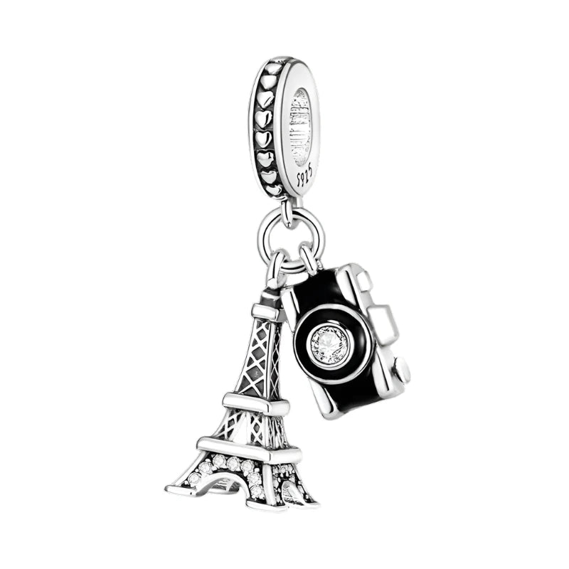 Eiffel Tower and Camera Dangle Charm