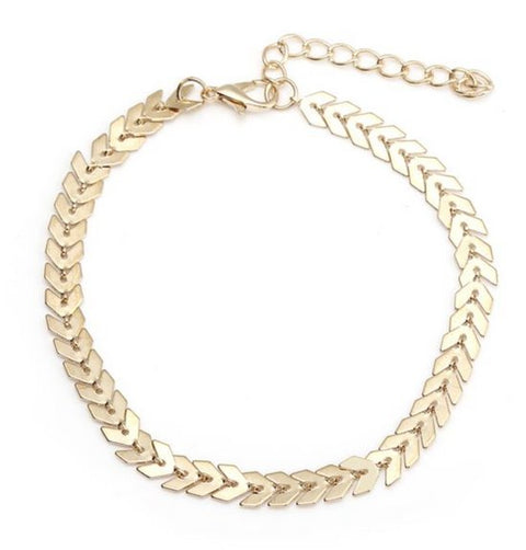 Herringbone Ankle Gold & silver Bracelet - Herringbone Ankle Gold & silver Bracelet