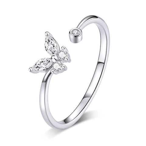 Crystal Butterfly Open Ring - Crystal Butterfly Open Ring