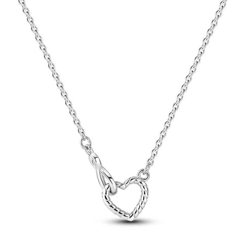 Side Heart Crystal Pendant Necklace with Sterling Silver Chain - Side heart crystal pendant necklace with sterling silver chain.