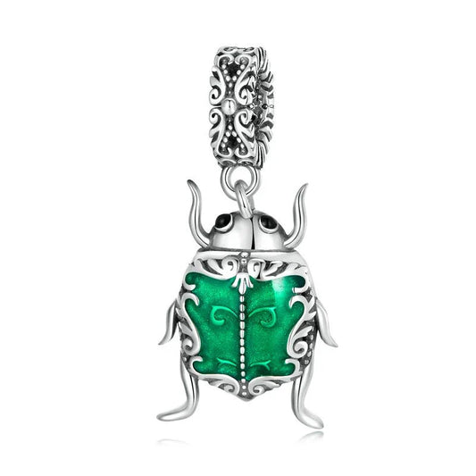 Emerald Glow Scarab Charm