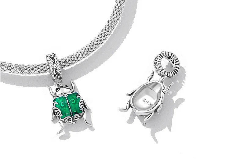 Emerald Glow Scarab pandora Charm