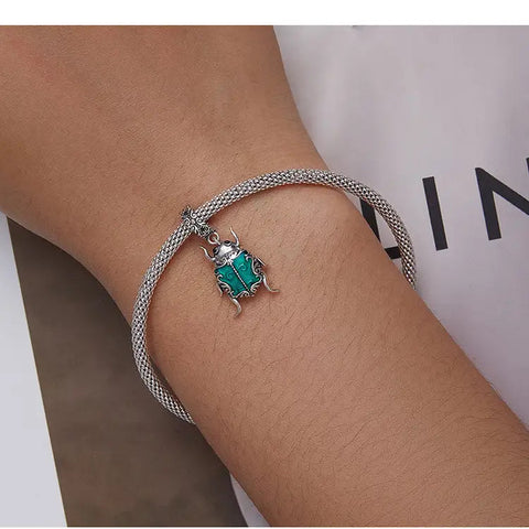 Emerald Glow Scarab Charm - Emerald Glow Scarab Charm