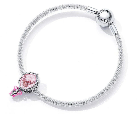 Enchanted Bow & Butterfly Charm fit pandora bracelet
