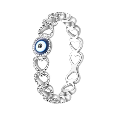 Eternal Love Evil Eye Silver Ring blue eye - Eternal Love Evil Eye Ring