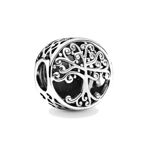 Sterling Silver Tree of Life Charm - Sterling silver tree of life charm with intricate openwork design.