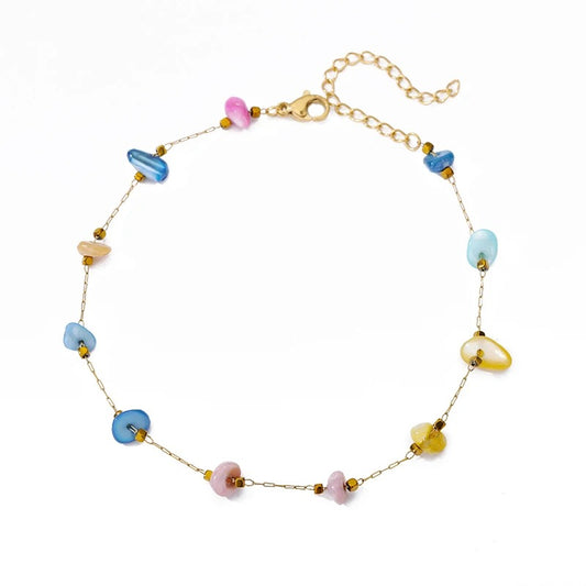 Colorful Bead Gold Ankle Bracelet