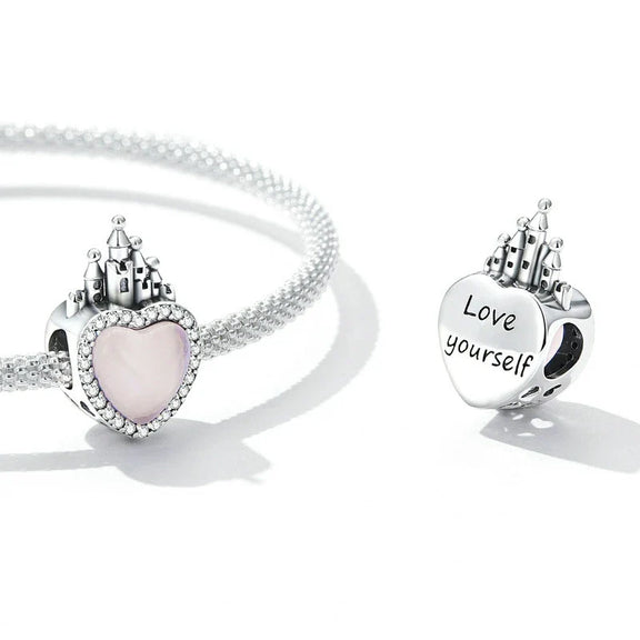 Fairy Tale Castle pink Heart Charm - Fairy Tale Castle pink Heart Charm