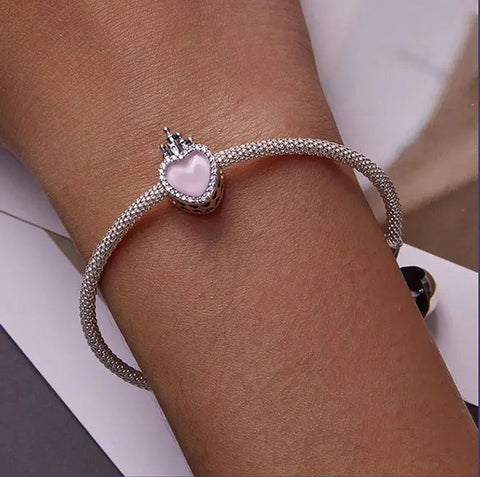 Fairy Tale Castle pink Heart Charm - Fairy Tale Castle pink Heart Charm