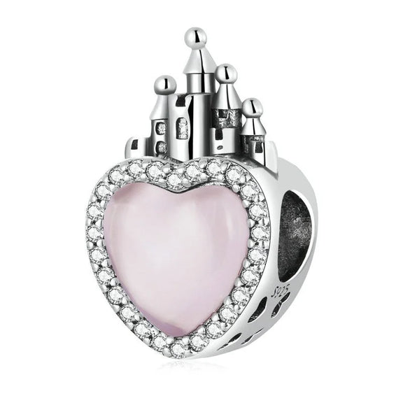 Fairy Tale Castle pink Heart Charm - Fairy Tale Castle pink Heart pandora Charm