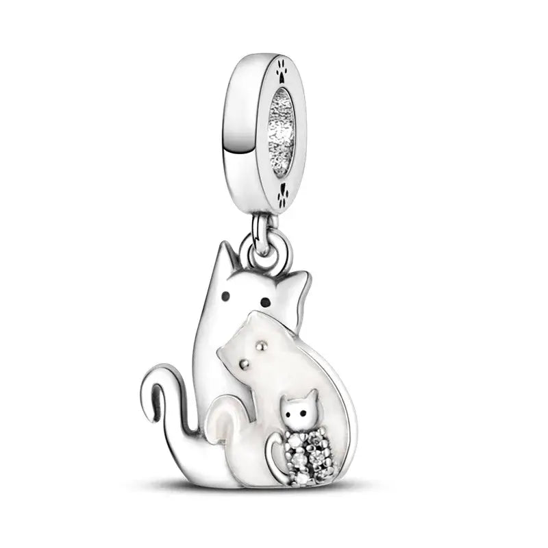 Family Of Cats Dangle Charm