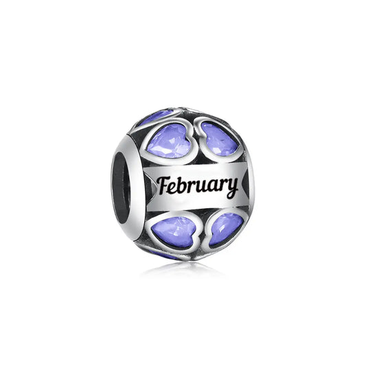 February Birthstone Heart Charm