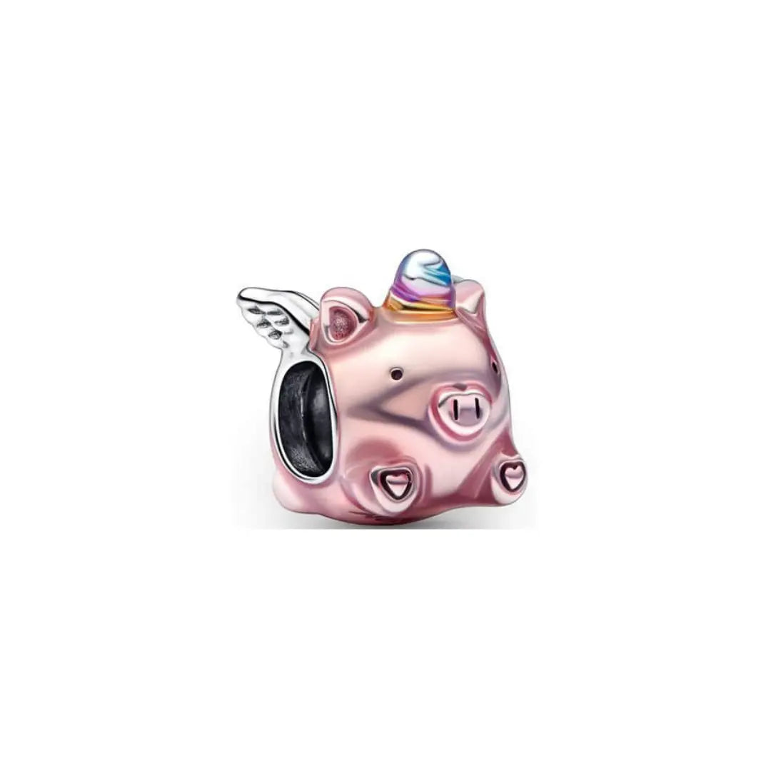 Flying Pig Rose Gold Charm