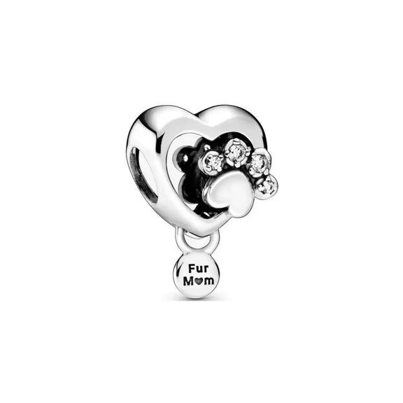 Fur mum Heart and Paw Charm - Fur mum Heart and Paw Charm