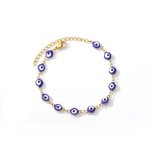 Evil Eye Charm Ankle Bracelet Gold Chain