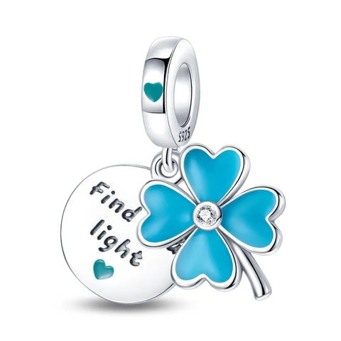 Glow In The Dark Leaf Clover Dangle Charm - Glow In The Dark Leaf Clover Dangle Charm
