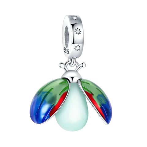 Glow In The Dark Lady Bug Dangle Charm - Glow In The Dark Lady Bug Dangle Charm