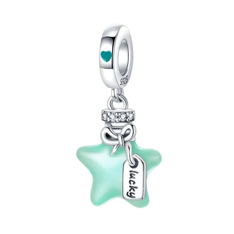 Glow In The Dark Lucky Star Dangle Charm - Glow In The Dark Lucky Star Dangle Charm