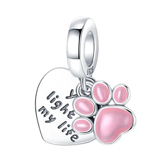 Glow In The Dark Pet Paw Dangle Charm