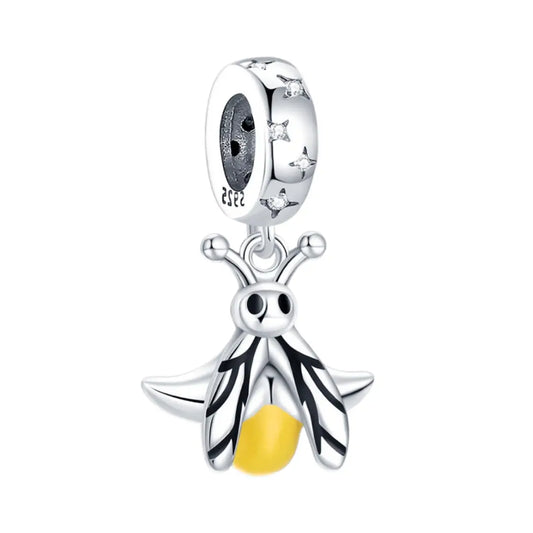 Glow In The Dark Yellow Firefly Dangle Charm