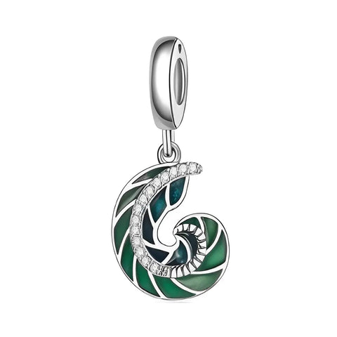 Glow in the Dark Curled Leaf Dangle Charm - Glow in the Dark Curled Leaf Dangle Charm