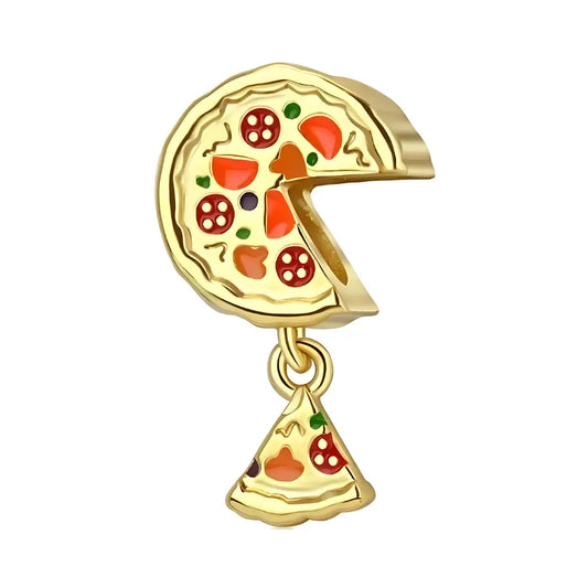 Golden Pizza Charm