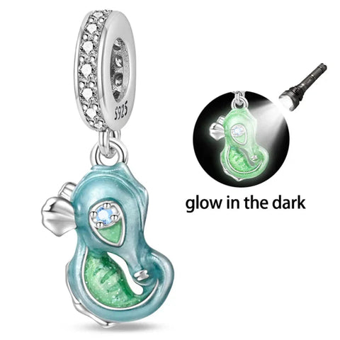 Green Sea Creature With Light In The Dark Charm - Green Sea Creature With Light In The Dark Charm