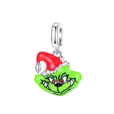 Grinch Charm Is Shown Green Red Color - Pandora Grinch Charm Is Shown Green Red Color Accent