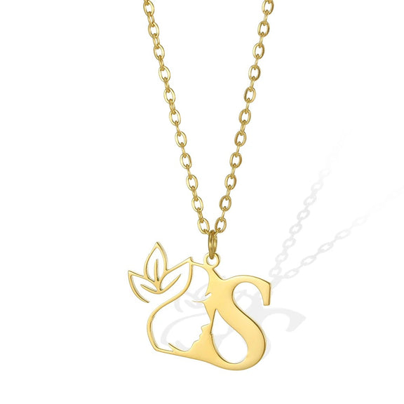 Elegant Leaflet Necklace – A Timeless Piece for Every Occasion A to Z letters - R: Radiant gold necklace with an 'R' pendant and intricate leaflet details.