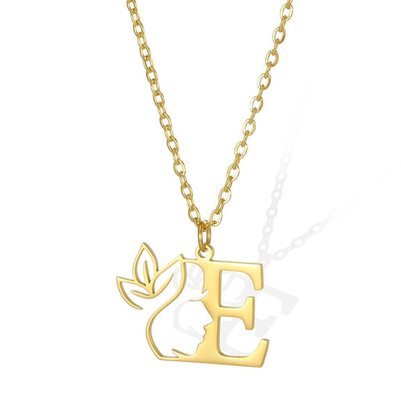 Elegant Leaflet Necklace – A Timeless Piece for Every Occasion A to Z letters - X: Exquisite gold necklace with an 'X' pendant and an ornate leaflet.