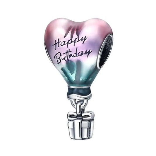 Sterling Silver Happy Birthday Balloon Charm for Pandora Bracelets