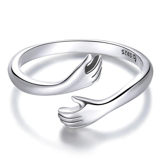 Hug Silver Open Ring